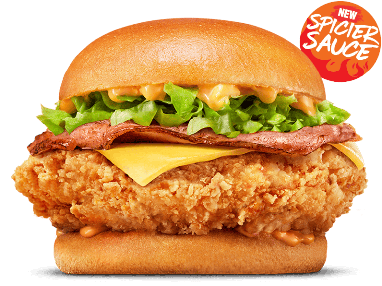 CHEESY BACON SPICY JACK’S FRIED CHICKEN