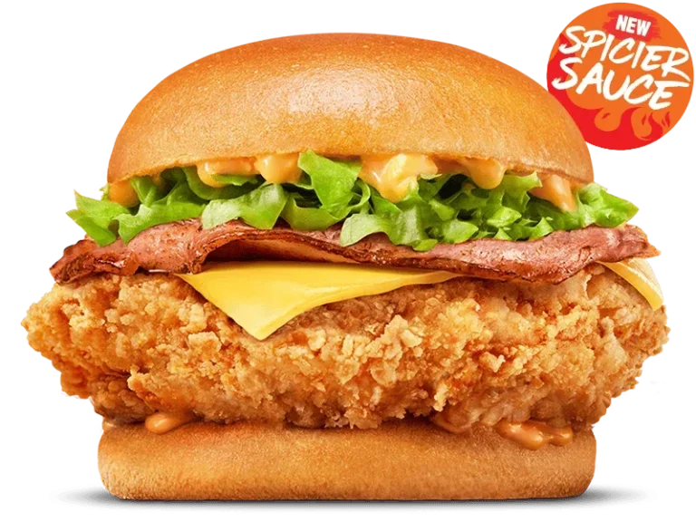 CHEESY BACON SPICY JACK’S FRIED CHICKEN